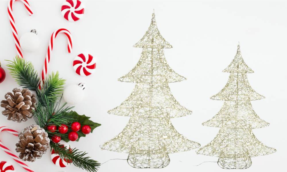 Albero Decostar Oro Led Altezza 100 cm