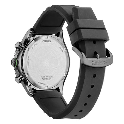Orologio Uomo Citizen Nero Gomma Eco-Drive Cronografo Acciaio