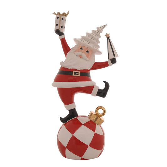 Babbo Natale Su Palla Vetur Rosso 45 cm