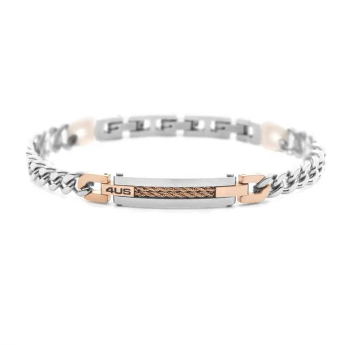 Bracciale Uomo 4US Cesare Paciotti Acciaio Targhetta
