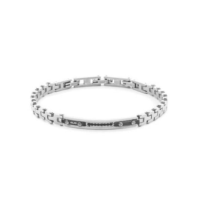 Bracciale Uomo 4US Cesare Paciotti Acciaio Targhetta Zirconi