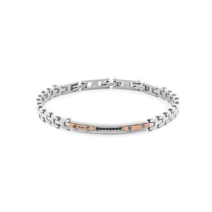 Bracciale Uomo 4US Cesare Paciotti Acciaio Targhetta Zirconi