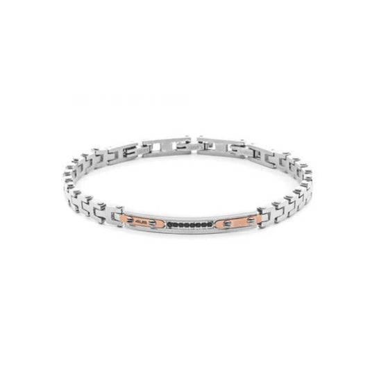 Bracciale Uomo 4US Cesare Paciotti Acciaio Targhetta Zirconi