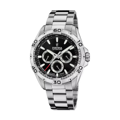 Orologio Uomo Festina Multifunzione in acciaio con quadrante nero
