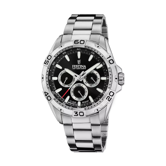 Orologio Uomo Festina Multifunzione in acciaio con quadrante nero