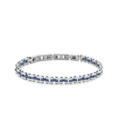Bracciale Uomo 4US Cesare Paciotti Acciaio e ceramica blu