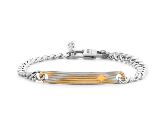 Bracciale 4US Cesare Paciotti Acciaio Con Catena E Placchetta