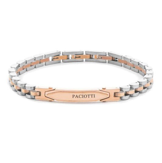 Bracciale Uomo 4US Cesare Paciotti Acciaio e acciaio in pvd rosè maglia jubile
