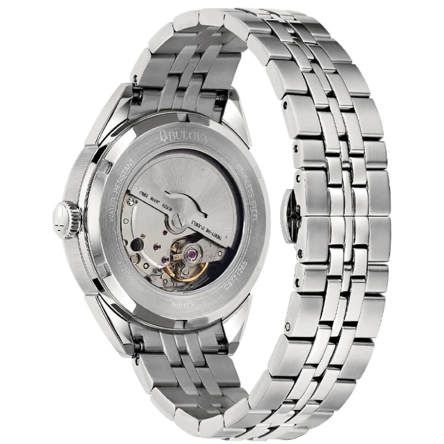 Orologio Uomo Bulova automatico in acciaio con quadrante azzurro e datario