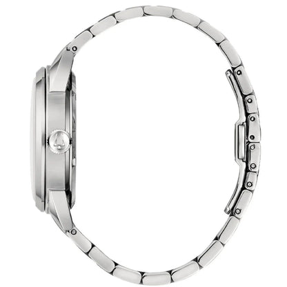 Orologio Uomo Bulova automatico in acciaio con quadrante azzurro e datario