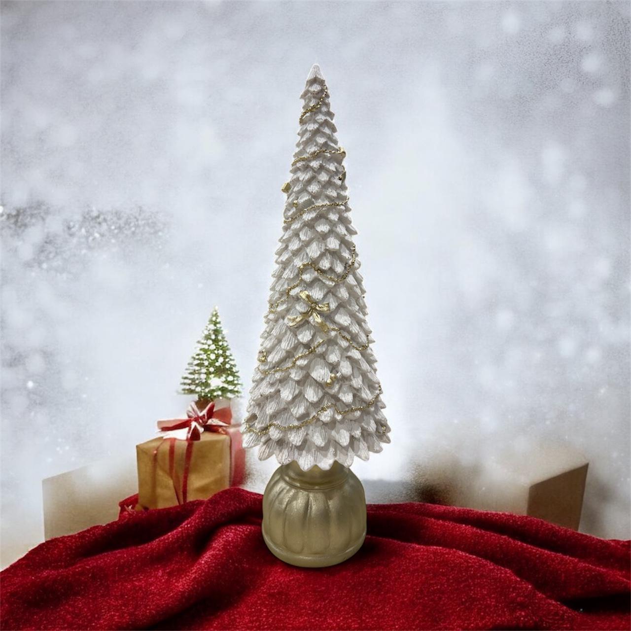 Albero Natalizio  Bianco e Oro Fade 36cm