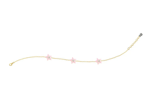 Bracciale Stelle Rosa Argento