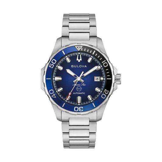 Orologio Uomo Bulova Automatico Marine Star Quadrante Nero e Blu