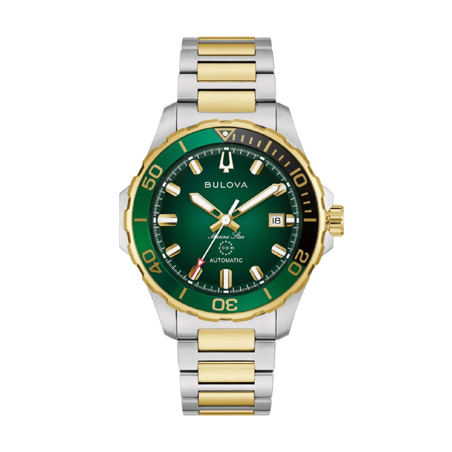 Orologio Uomo Bulova Star in acciaio dorato verde e nero 41mm