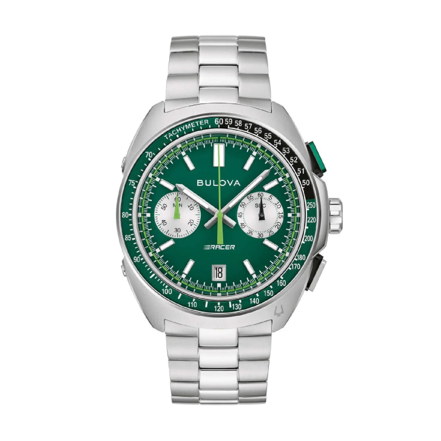 Orologio Uomo Bulova Racer In Acciaio Quadrante Bicolore Verde Nero