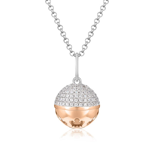 CHIAMA ANGELI IN ARGENTO ROSATO E CUORE DI ZIRCONI