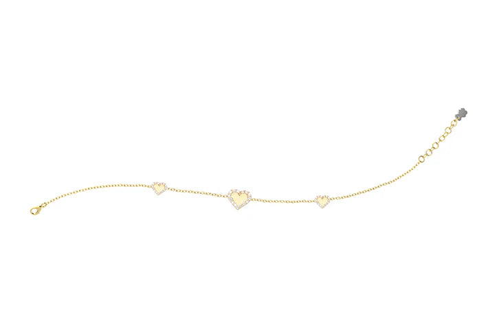 Bracciale Cuori Gialli Argento