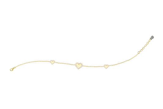 Bracciale Cuori Gialli Argento
