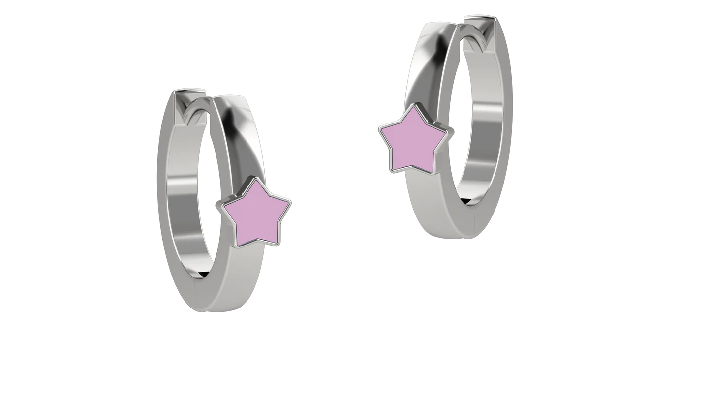 Orecchino Cerchio Stella Arg 925