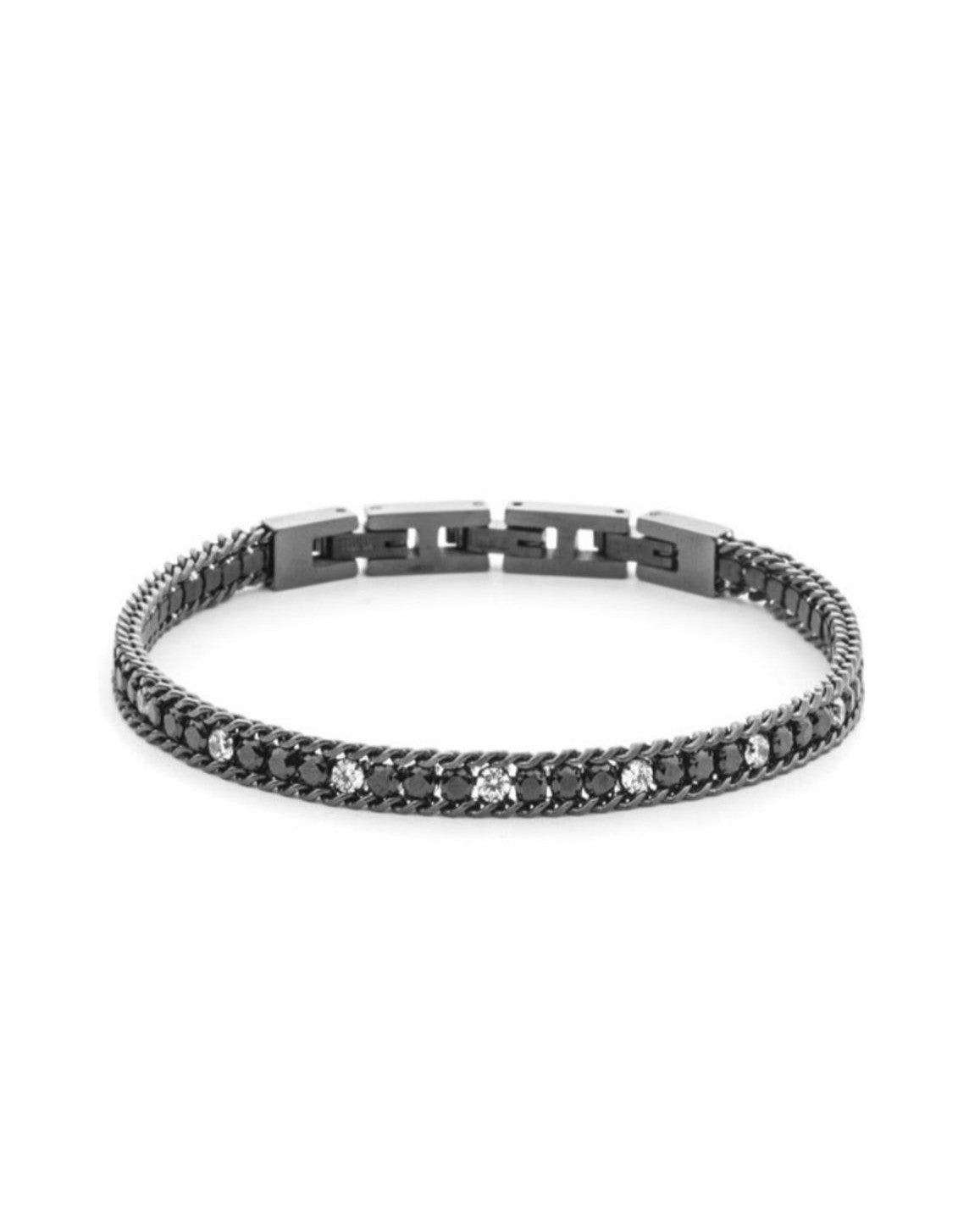 Bracciale Uomo 4US Cesare Paciotti Tennis Acciaio Zirconi