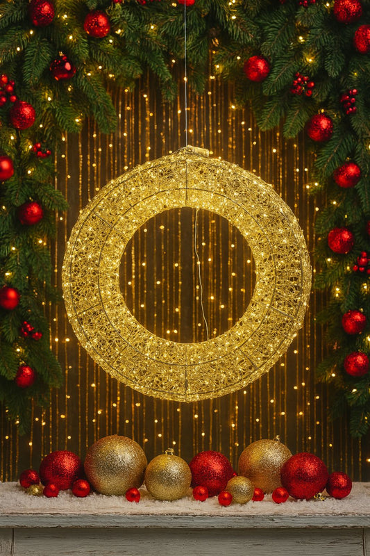 Ghirlanda Decostar Oro Led Altezza 58cm