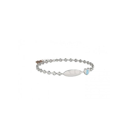 Bracciale Tennis in Argento 925 con pietre bianche e targhetta incidibili