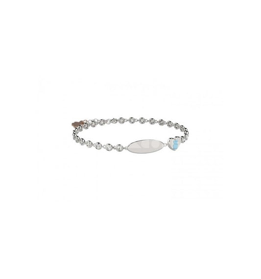 Bracciale Tennis in Argento 925 con pietre bianche e targhetta incidibili