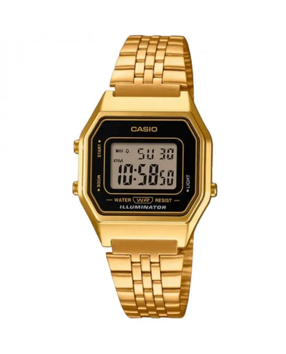 Orologio Donna Casio digitale dorato quadrante nero