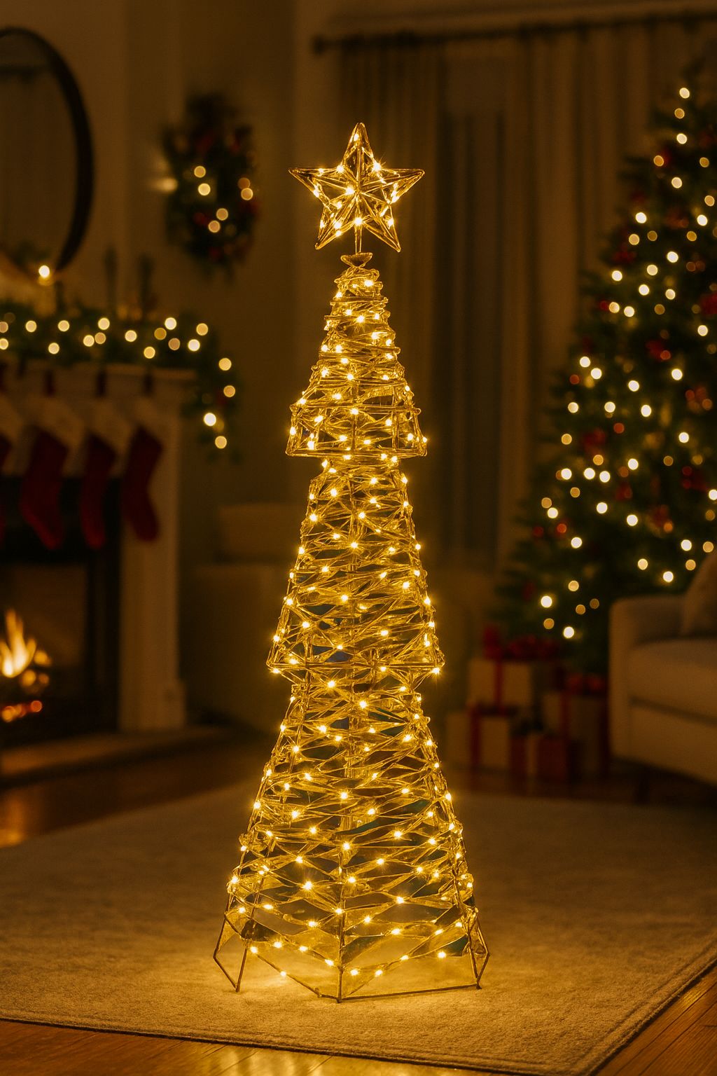 Albero Decostar Oro Led Altezza 80 cm
