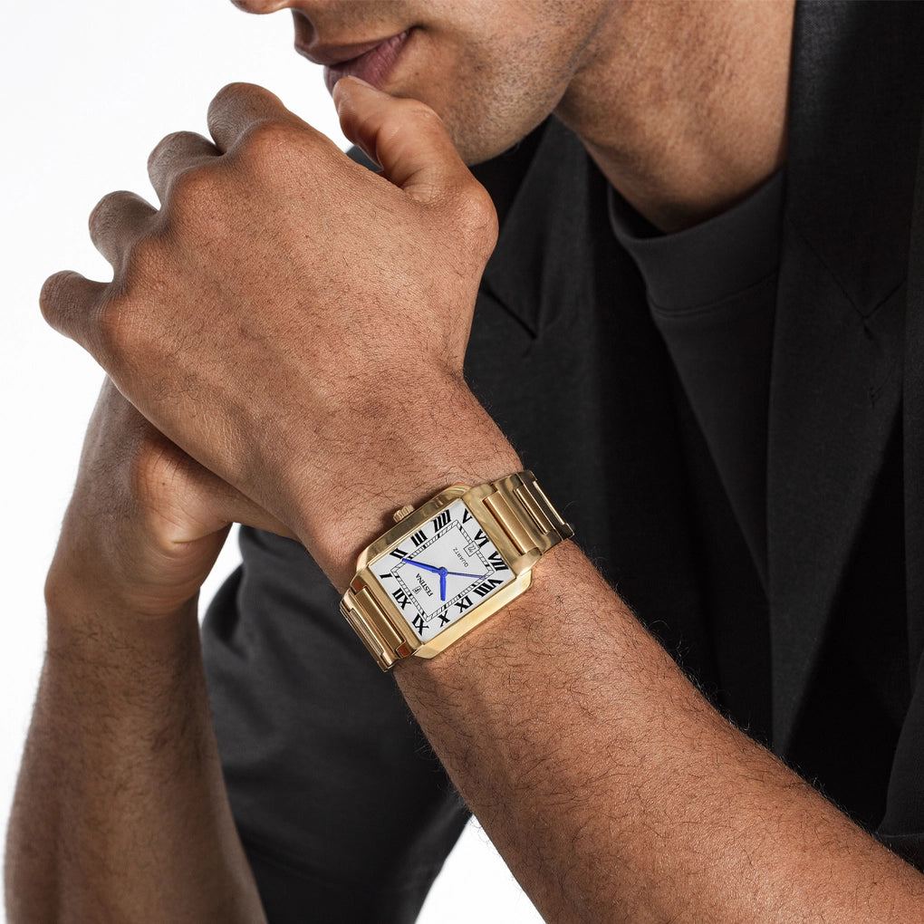 Orologio Uomo Festina Rettangolare Bianco Oro