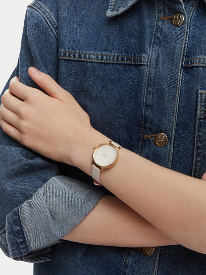 Orologio Liu Jo Donna Shine Gold Cinturino Pelle Bianco