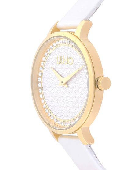 Orologio Liu Jo Donna Shine Gold Cinturino Pelle Bianco