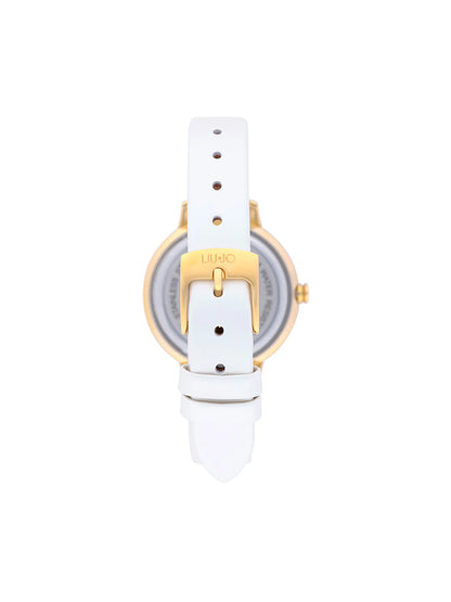 Orologio Liu Jo Donna Shine Gold Cinturino Pelle Bianco