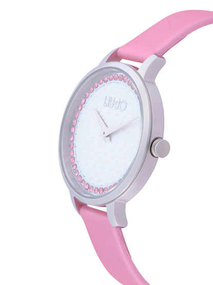 Orologio Liu Jo Donna Shine Silver Cinturino Pelle Rosa
