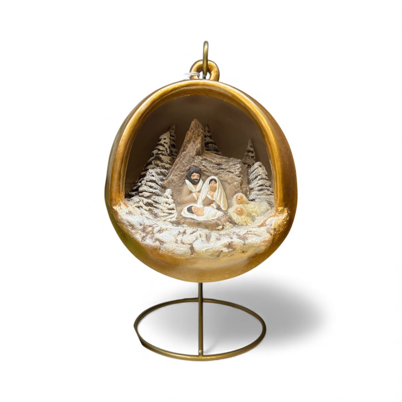 Sfera Di Natale Con Natività Ceramex 128 cm Oro Led