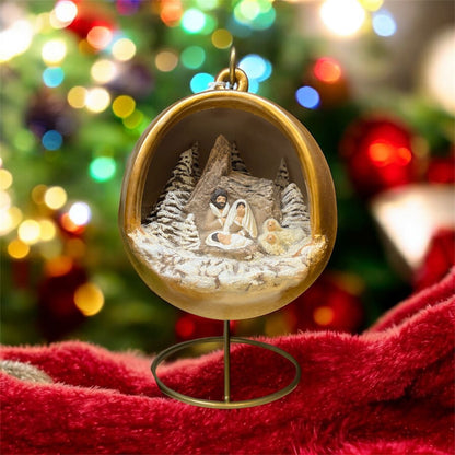 Sfera Di Natale Con Natività Ceramex 128 cm Oro Led